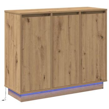Sideboard mit LED in Artisan Eiche 90x32x75 cm aus Ingenieurholz