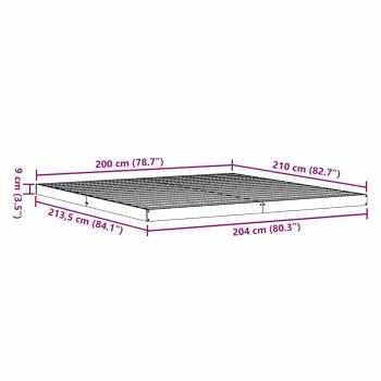 Bodenbettgestell 200x210 cm Massivholz Kiefer