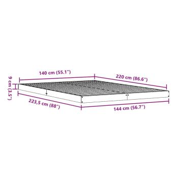Bettgestell 140x220 cm aus massivem Kiefernholz