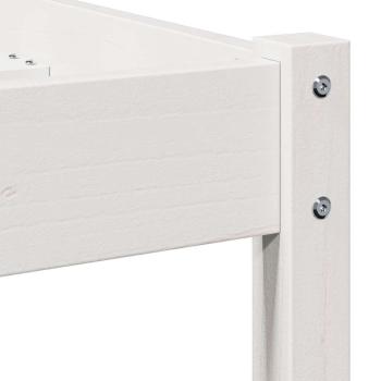 Bettgestell mit Kopfteil Weiß 100x210 cm Massivholz Kiefer