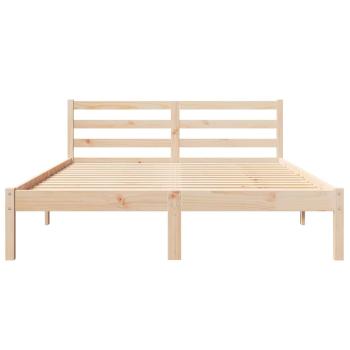 Bettgestell mit Kopfteil 160x210 cm aus massivem Kiefernholz