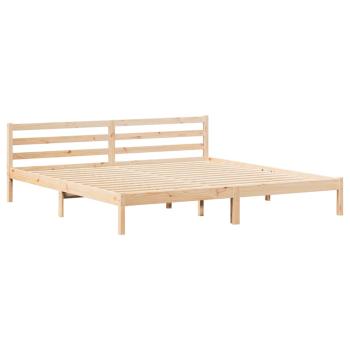 Bettgestell mit Kopfteil 180x220 cm aus massivem Kiefernholz