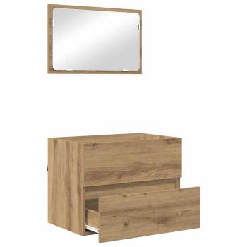 2-teiliges Badezimmermöbel Set Artisan Oak Holzwerkstoff