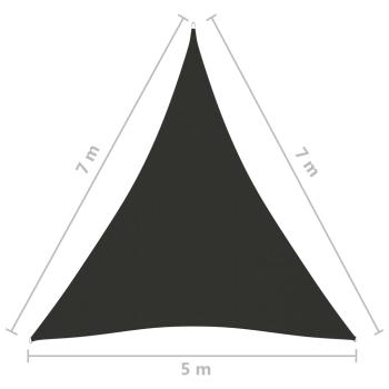 Sonnensegel Oxford-Gewebe Dreieckig 5x7x7 m Anthrazit