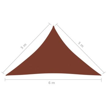 Sonnensegel Oxford-Gewebe Dreieckig 5x5x6 m Terrakotta-Rot