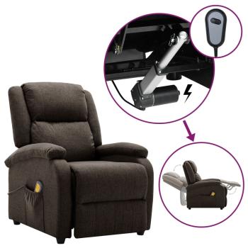 Massagesessel Elektrisch Dunkelbraun Stoff