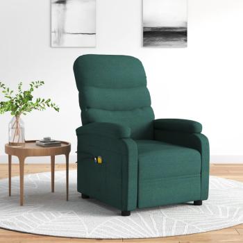 ARDEBO.de - Elektrischer Massagesessel Dunkelgrün Stoff