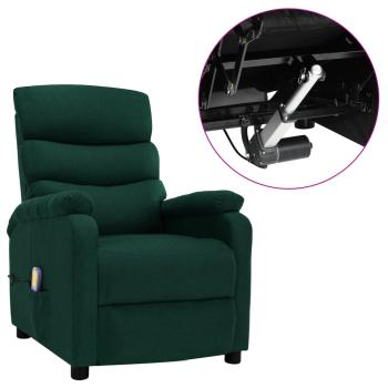 Elektrischer Massagesessel Dunkelgrün Stoff