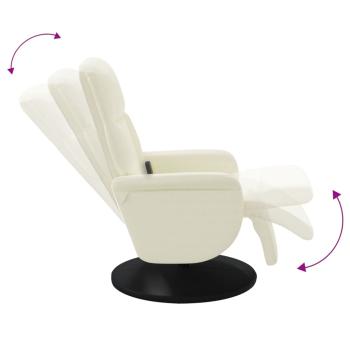 Massagesessel mit Fußteil Creme Samt