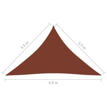 Sonnensegel Oxford-Gewebe Dreieckig 3,5x3,5x4,9m Terrakottarot