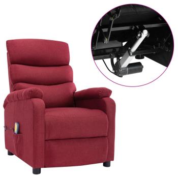 Massagesessel Elektrisch Weinrot Stoff