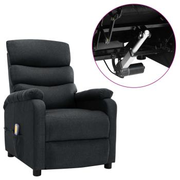 Massagesessel Elektrisch Dunkelgrau Stoff