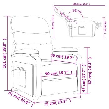 Massagesessel Elektrisch Dunkelgrau Stoff