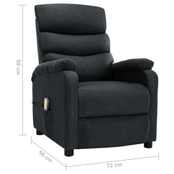 Massagesessel Elektrisch Dunkelgrau Stoff