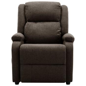 Ohrensessel mit Massagefunktion Dunkelbraun Stoff