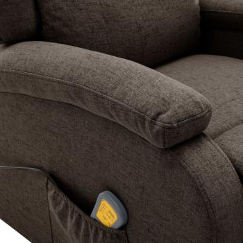 Ohrensessel mit Massagefunktion Dunkelbraun Stoff