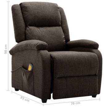 Ohrensessel mit Massagefunktion Dunkelbraun Stoff