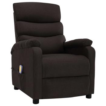 Massagesessel Dunkelbraun Stoff