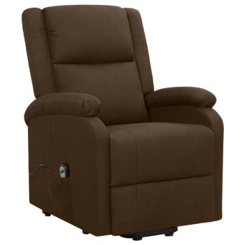Aufstehsessel Dunkelbraun Stoff