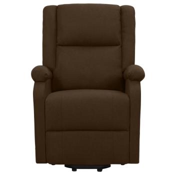 Aufstehsessel Dunkelbraun Stoff
