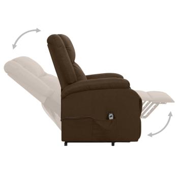 Aufstehsessel Dunkelbraun Stoff