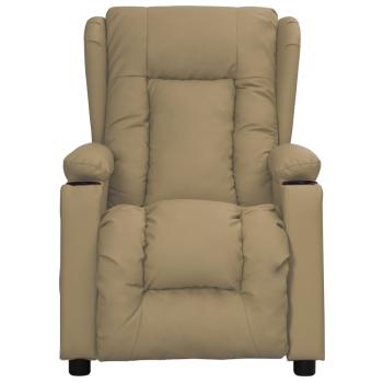 Massagesessel mit Aufstehhilfe Cappuccino-Braun Kunstleder