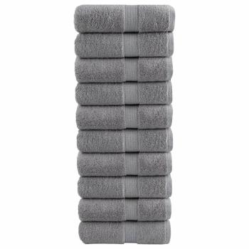 ARDEBO.de - Premium-Gästetücher SOLUND 10 Stk. Grau 30x50 cm 600 g/m²