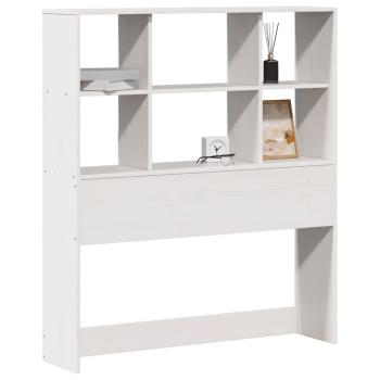 Kopfteil mit Stauraum Weiß 90 cm Massivholz Kiefer