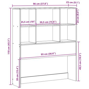 Kopfteil mit Stauraum Weiß 90 cm Massivholz Kiefer