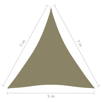 Sonnensegel Oxford-Gewebe Dreieckig 5x7x7 m Beige