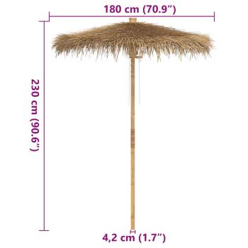 Tiki-Schirm mit Bananenblatt-Dach 180 cm Bambus