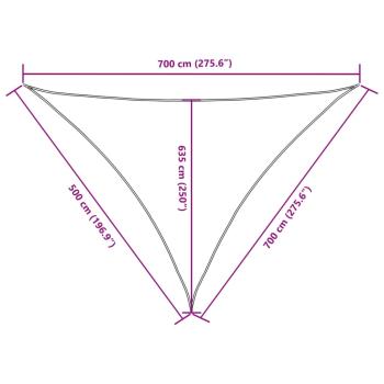 Sonnensegel Oxford-Gewebe Dreieckig 5x7x7 m Terrakotta-Rot