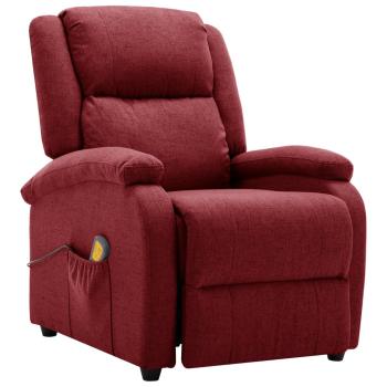 Massagesessel Elektrisch Weinrot Stoff