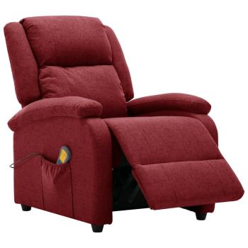 Massagesessel Elektrisch Weinrot Stoff