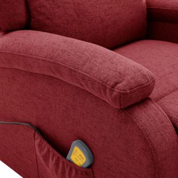 Massagesessel Elektrisch Weinrot Stoff