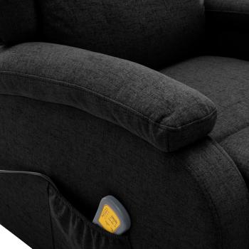 Ohrensessel mit Massagefunktion Schwarz Stoff