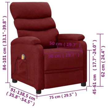 Massagesessel Weinrot Stoff