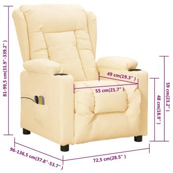 Massagesessel Elektrisch Creme Kunstleder