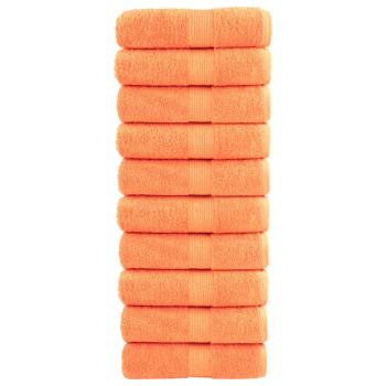 ARDEBO.de - Premium-Gästetücher SOLUND 10 Stk. Orange 30x50 cm 600 g/m²