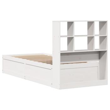 Massivholzbett ohne Matratze Weiß 90x200 cm Kiefernholz