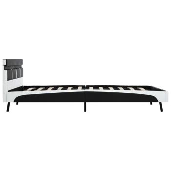 Bettgestell mit LED Schwarz Kunstleder 140x200 cm