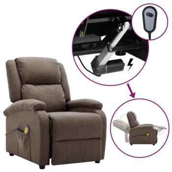 Massagesessel Elektrisch Taupe Stoff