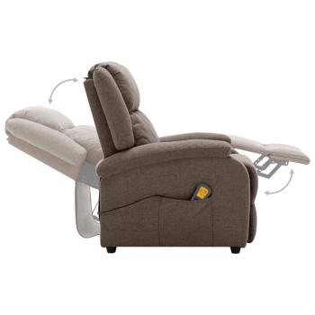 Massagesessel Elektrisch Taupe Stoff