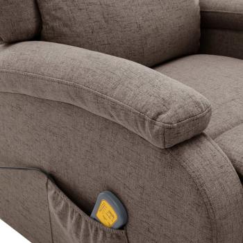 Massagesessel Elektrisch Taupe Stoff