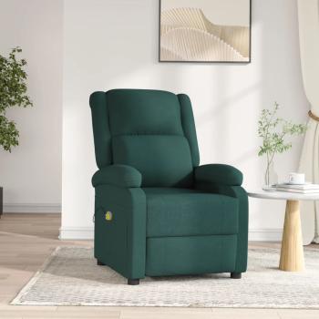 ARDEBO.de - Elektrischer Massagesessel Dunkelgrün Stoff