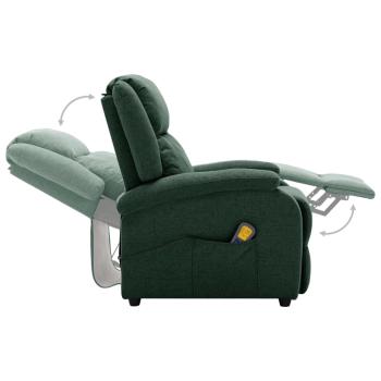 Elektrischer Massagesessel Dunkelgrün Stoff