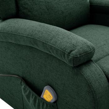 Elektrischer Massagesessel Dunkelgrün Stoff