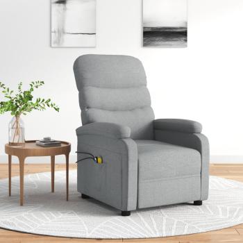 ARDEBO.de - Massagesessel Elektrisch Hellgrau Stoff