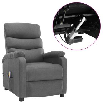 Massagesessel Elektrisch Hellgrau Stoff