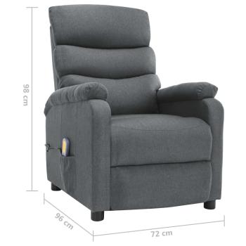 Massagesessel Elektrisch Hellgrau Stoff